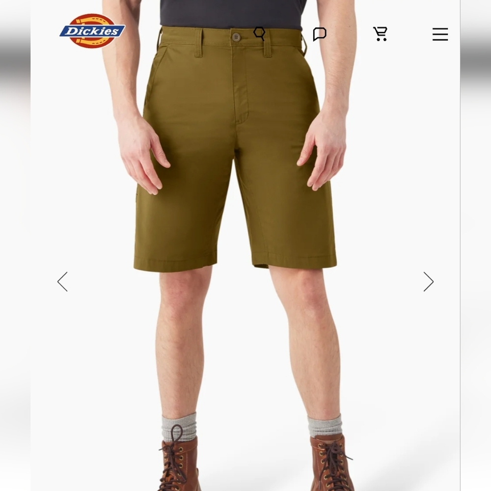 NWT Dickies Men's Cooling Temp IQ Shorts Green Olive